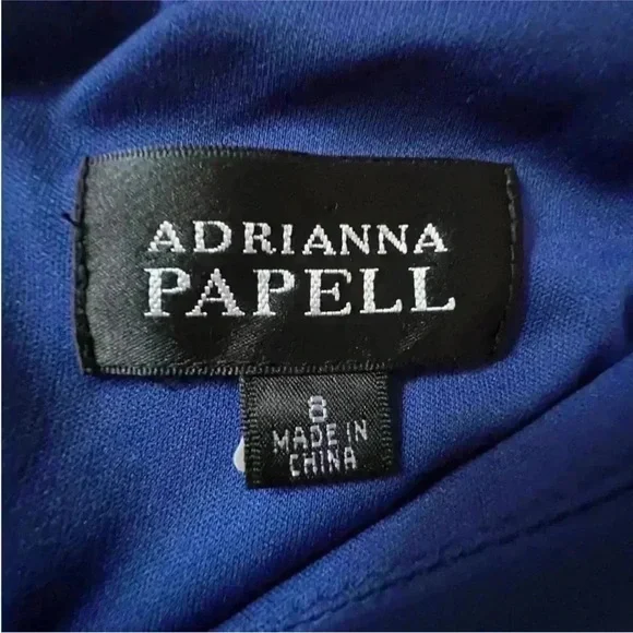 Adrianna Papell V Neck Shutter Pleat Wrap Midi Dress - Picture 7 of 9